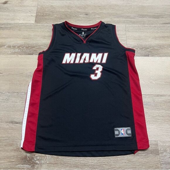 Dwayne Wade Jersey YOUTH Large Black Fanatics Miami Heat Basketball NBA - Picture 1 of 7